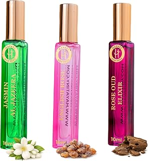 Women's Travel Perfume Set | Set of 3 Eau de Parfum | English Rose, Rose Oud Elixir & Jasmin Al Jazeera | 3 x 10ml Friendly Travel Size | Long Lasting Luxury Fragrance Gift for Women