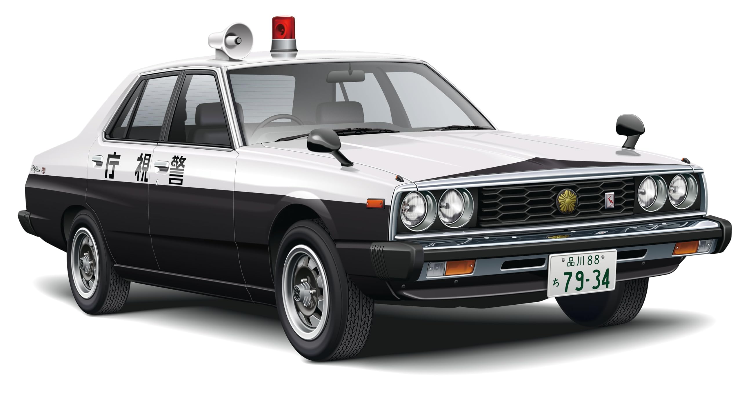 Aoshima 1/24 Nissan HGC210 Skyline Patrol Car 1977 Plastic Model Kit