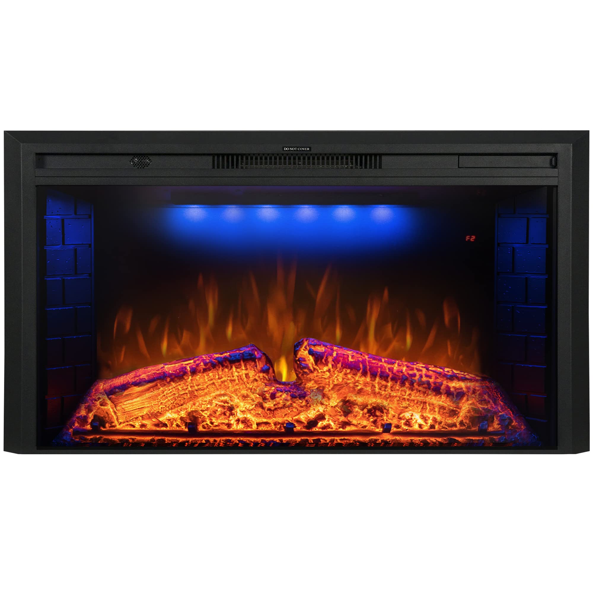 Photo 1 of Benrocks 43'' Electric Fireplace Inserts, Recessed & Built in Wall Electric Fireplace Heater with Fire Crackling Sound, Adjustable Top Light & Flame Speed, Overheating Protection, 750/1500W Black