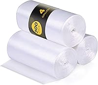 Vista 6 de 50 bolsas de basura transparentes pequeñas a medianas de 7-8-9-10 galones de 24 x 24 pulgadas, bolsas de basura comerciales a granel de plástico