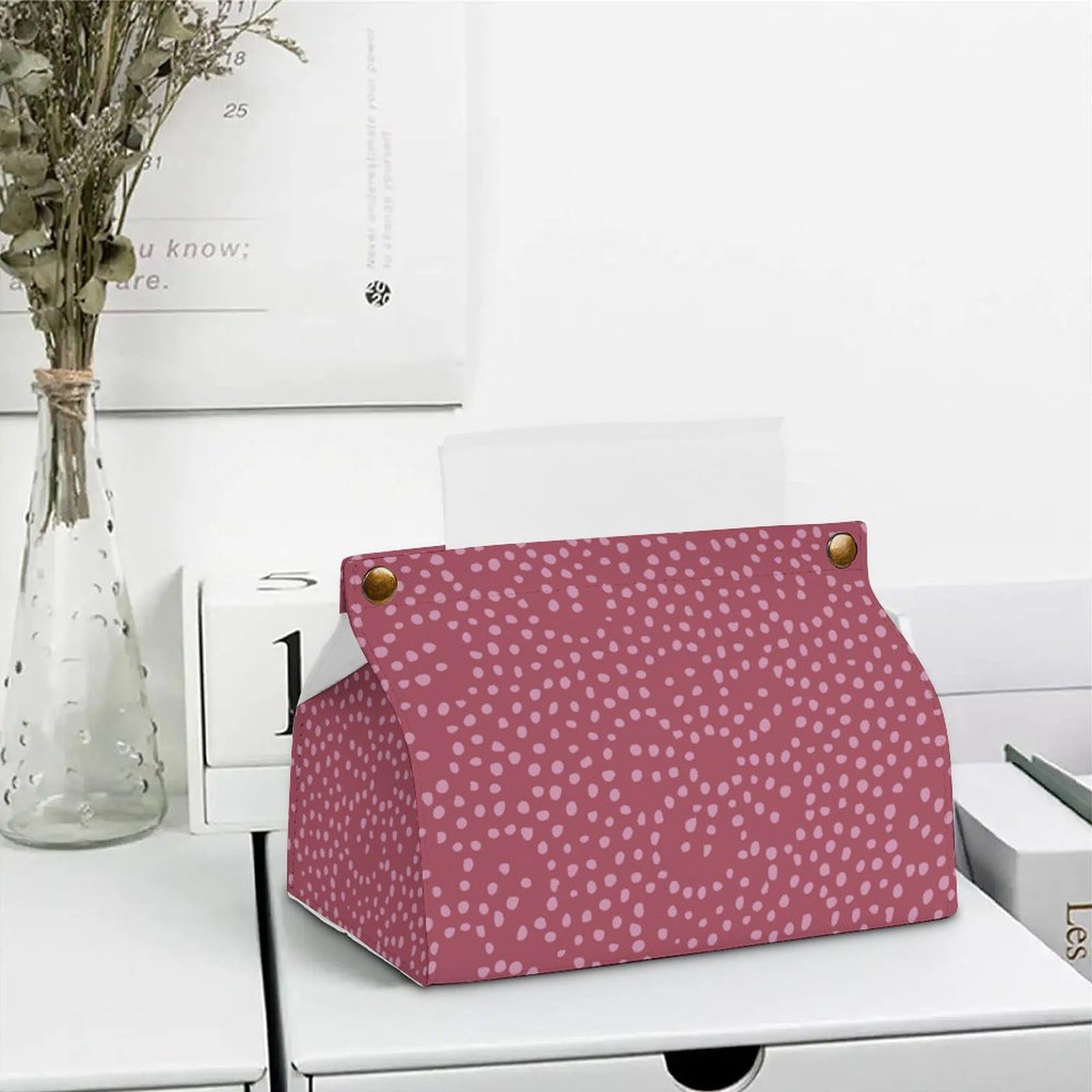 Amazon.co.jp: ティッシュケース ピンク点 花柄 シンプル風 ティッシュ