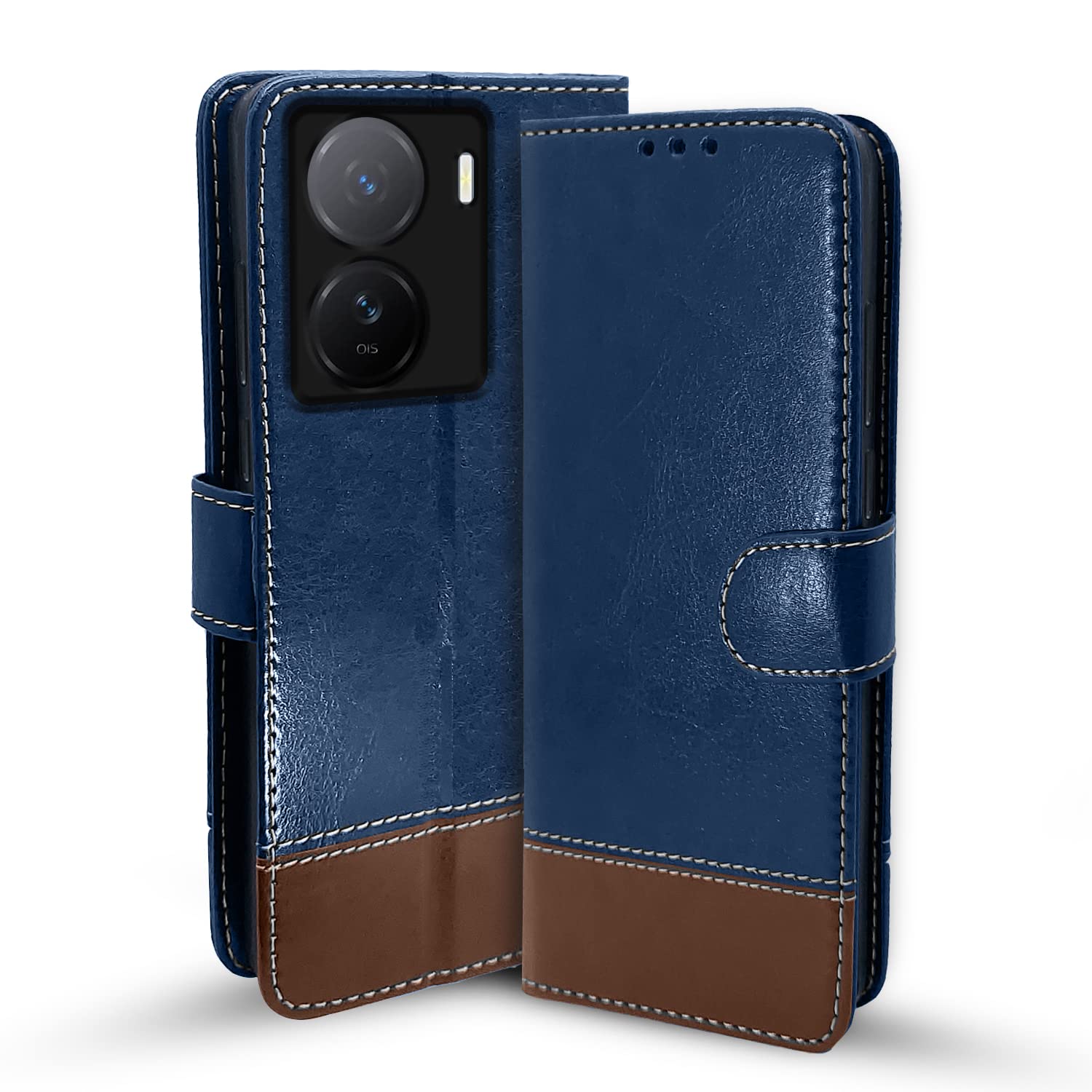 Pikkme iQOO Z7 5G / iQOO Z7s 5G Flip Cover | Dual-Tone PU Leather Finish | 360 Protection | Inbuilt Wallet & Stand | Magnetic Flip Case for iQOO Z7 5G / iQOO Z7s 5G (Blue & Brown) (B0BZSNZ9BZ) Amazon Price History, Amazon Price Tracker