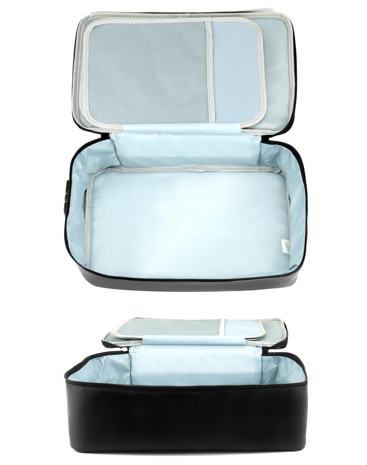 QWORK® Borsa portadocumenti ignifuga, organizer per documenti importanti, scatola portadocumenti con serratura, impermeabile, per documenti di valore, nera