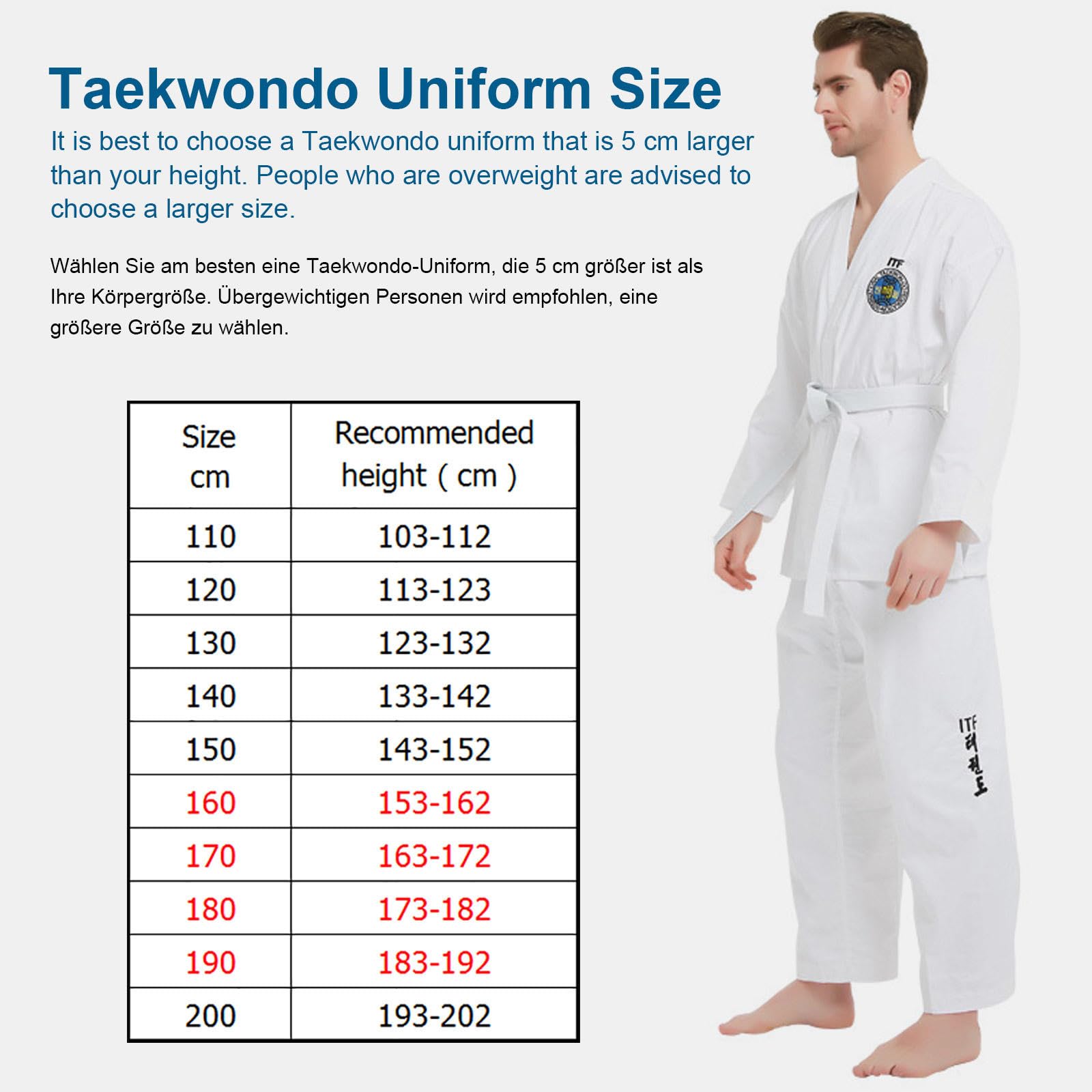 CHUIKUAJ Kimono Bambini Judo GI, ITF Kimono da Karate con Ricamo,in Misto Cotone e Poliestere, Uniforme Professionale per Allenamento e Competizioni - con Cintura,WhiteK-120