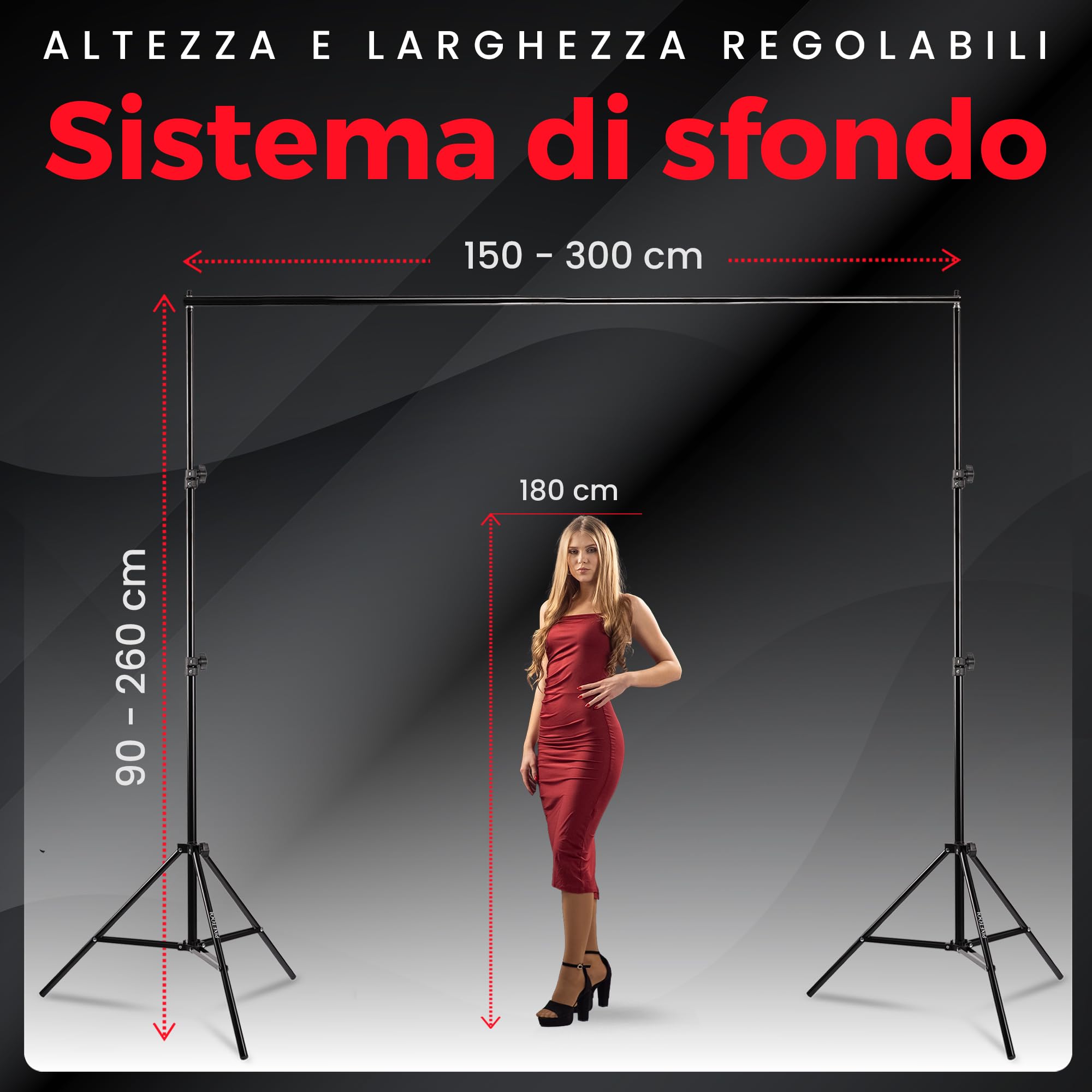Set Studio Fotografico - Softbox - Green Screen Con Supporto (3m x 3m) - Fondale fotografica - Godox – Lampada - Sfondo - Luce Fotografiche Per Video Foto - Fotografia Streaming Giochi Gaming