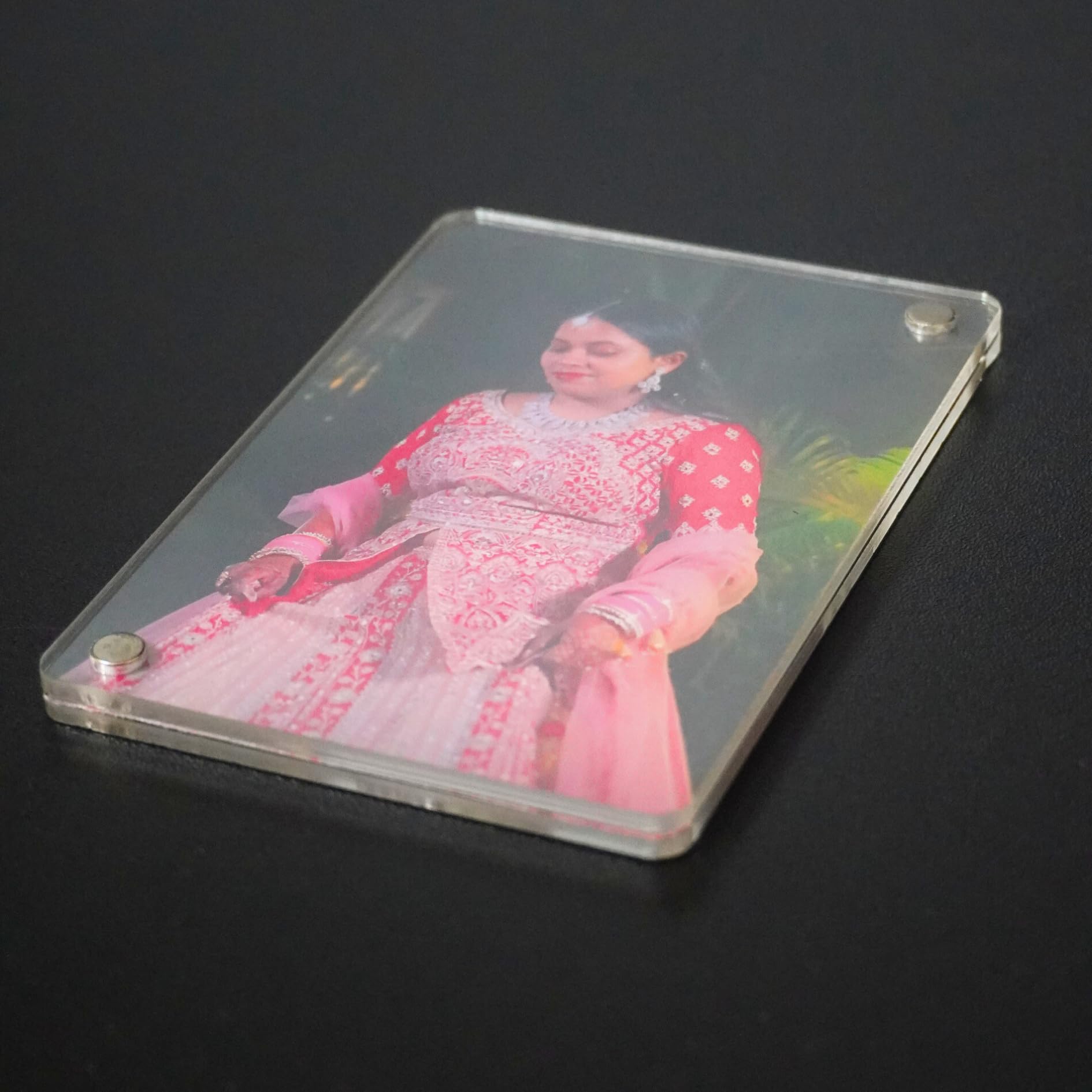 Bhagwate Premium Magnetic Acrylic Photo Frames, Customise Polaroid Fridge Magnetic Photo Frame I Rakhi, Birthday & Anniversry I Photos, Instant Camera Prints (3 X 5 INCH) (4, Transparent) 2