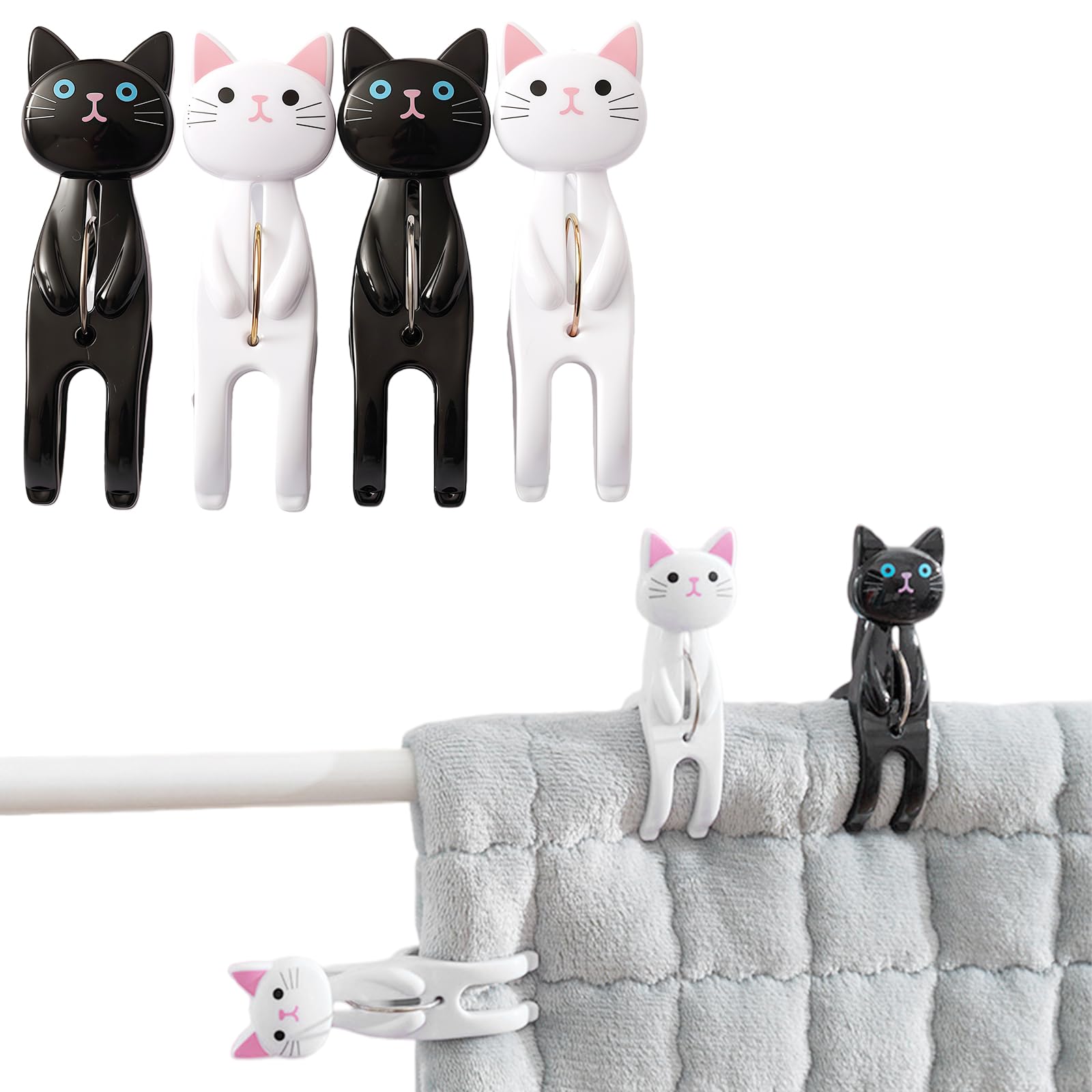 Practical Bedding Clip Beach Towel Pin Portable Cat Shape Clothespins Windproof Non-slip Clamp Quilt Safety Clips