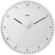 Braun BC17W-DCF Classic Large Radio-Controlled Wall Clock Central European Time Zone (MEZ/GMT+1) with Quiet Movement, Easy to Read Dial, 30 cm Diameter, White Model