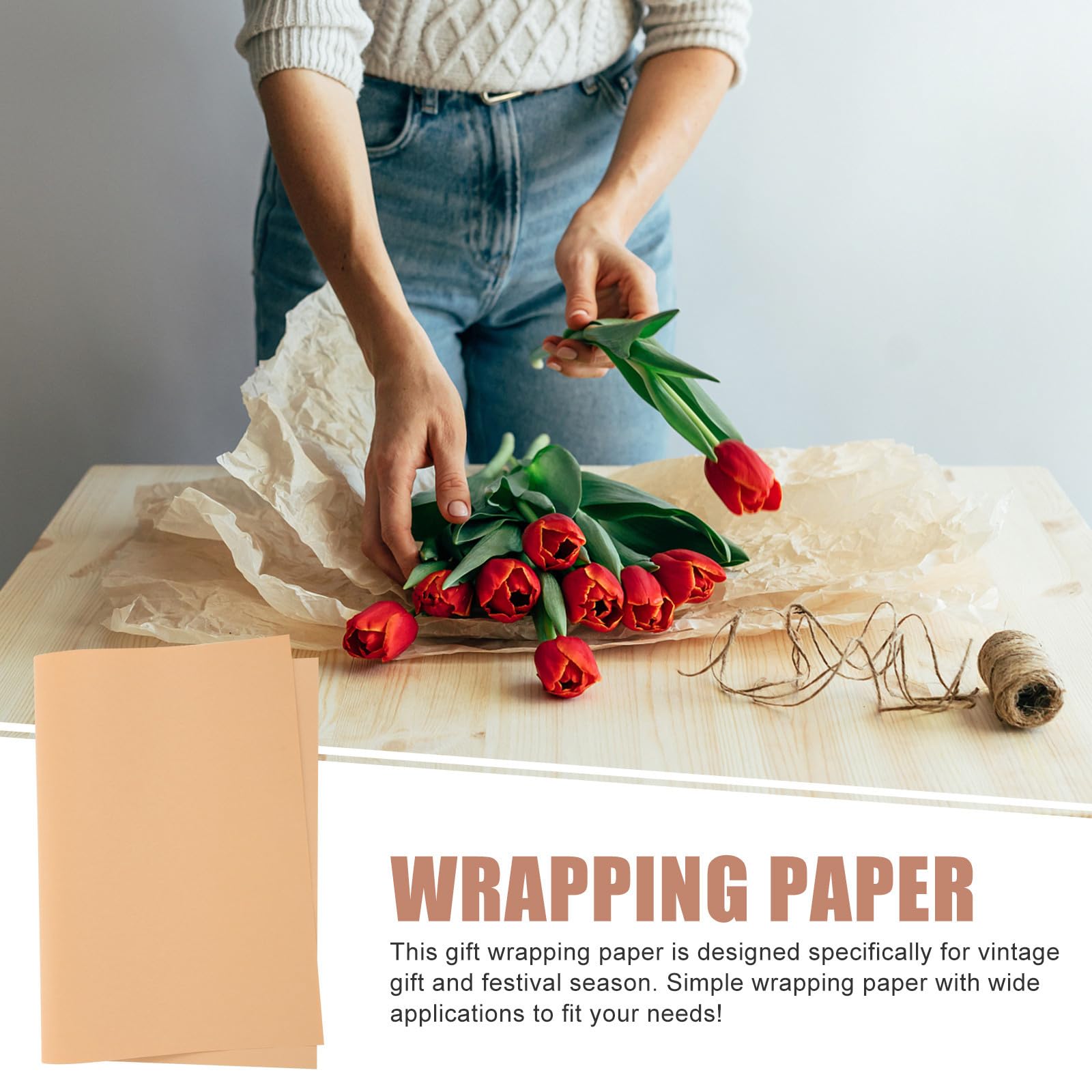 SOLUSTRE 45blätter Braunes Geschenkpapier Kraftpapier für Geschenkverpackung Diy-packpapier zum Einpacken von Geschenken für Feste und Anlässe