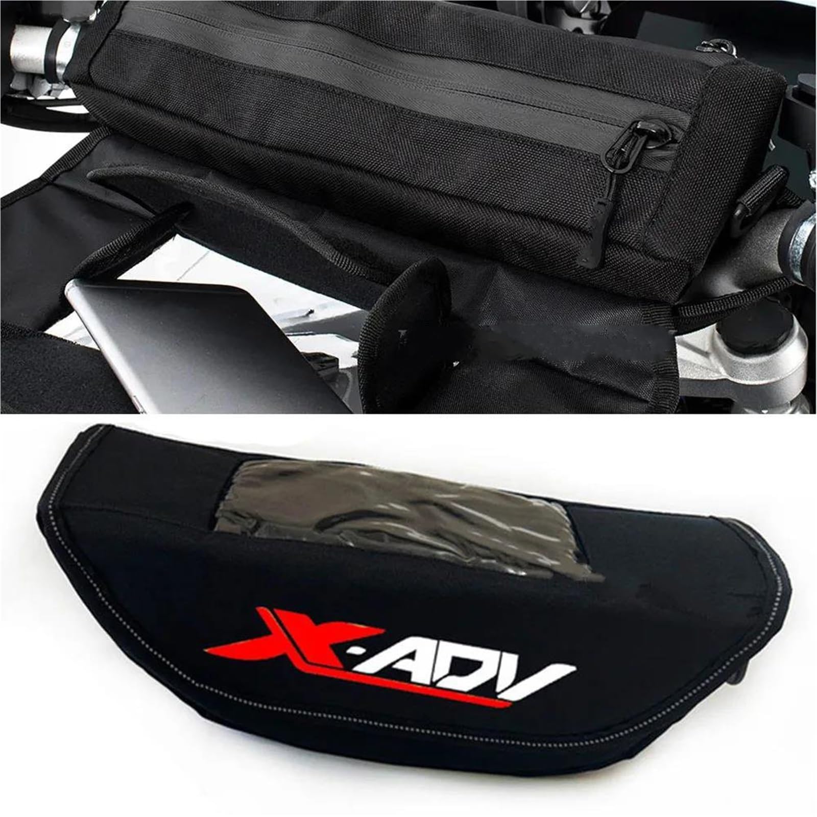 Borsa Da Manubrio Per X-ADV 750, 150, 125 E, Porta Attrezzi, Impermeabile Viaggio Borsa Moto Laterale(Nero 1)