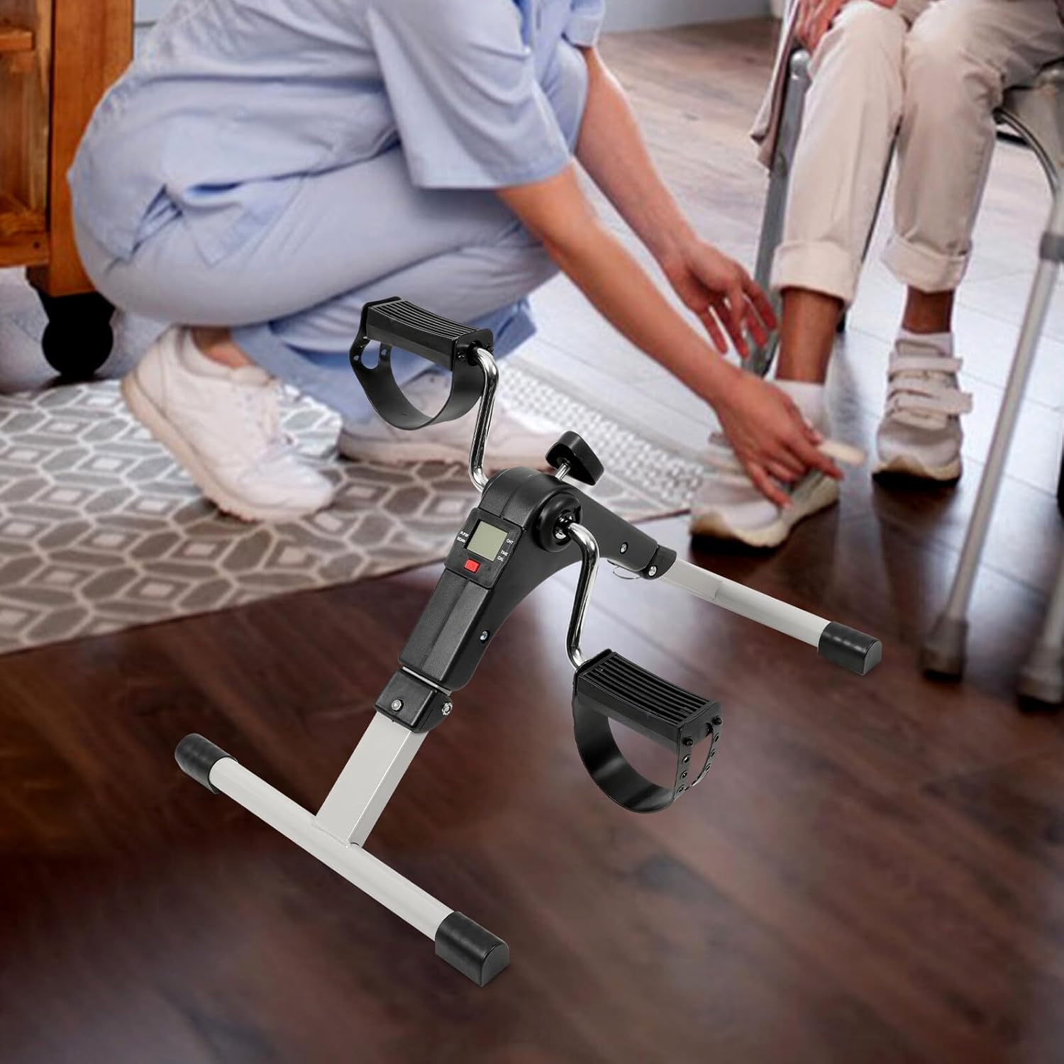 CHILDWEET Mini Home Exercise Bike Pedal Stepper, Plastic Rehabilitation Fitness Machine for Senior Physical Therapy and Indoor Workout