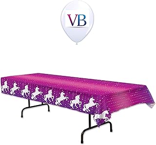 ValueBalloon Unicorn Plastic Table Cover 54â€ X 108â€ Birthday Party Decorations Supplies