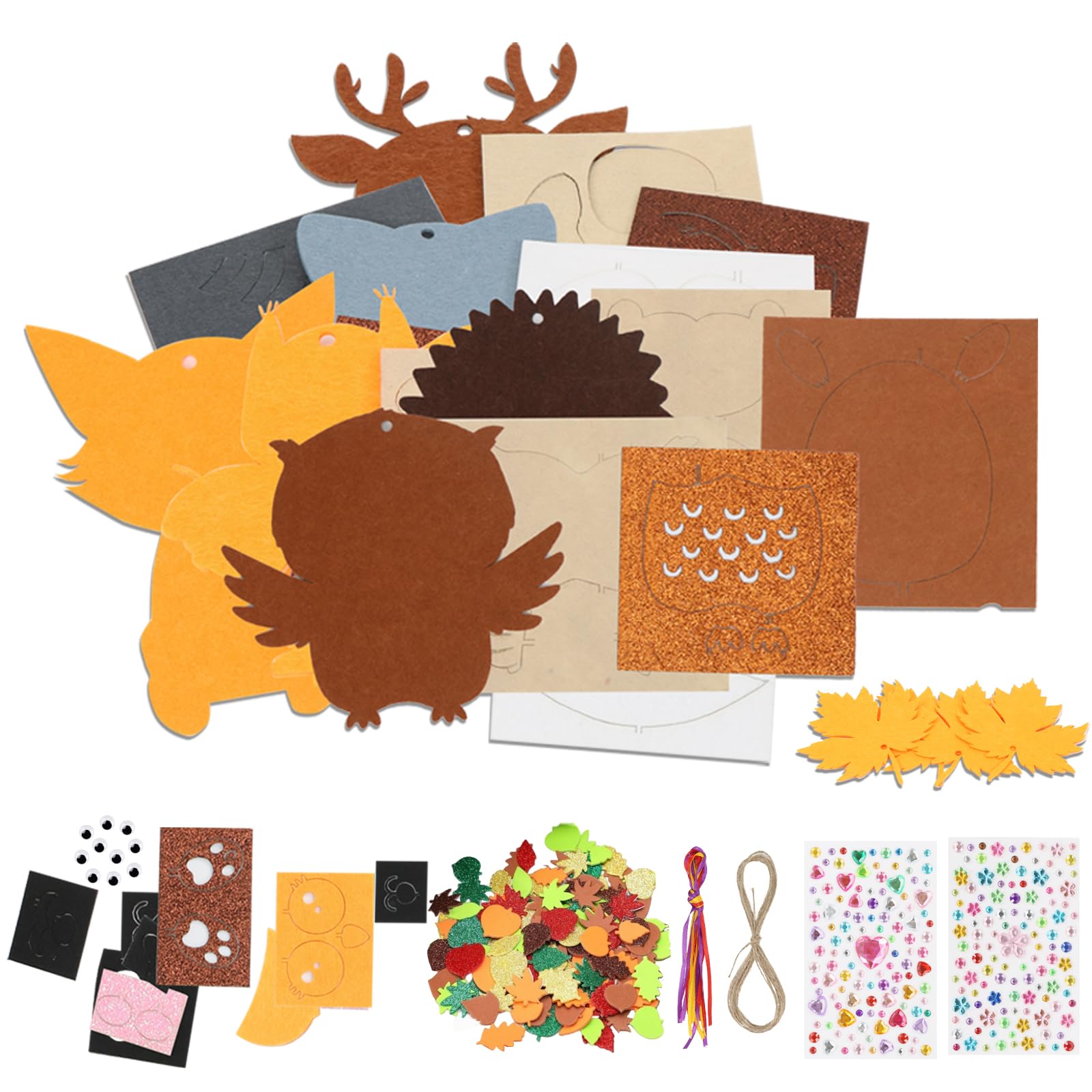 Hibou Feutre Décoration Kit DIY Automne Enfant - 15 Pièces Hibou En Feutre Pour Activités Manuelles Et Décoration Bricolage Enfant Diy
