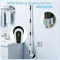 Vista 7 de Electric Spin Scrubber, Cordless Cleaning Brush with 8 Replaceable Brush Heads, Shower Scrubber with Adjustable Extension Handle, Waterproof Power