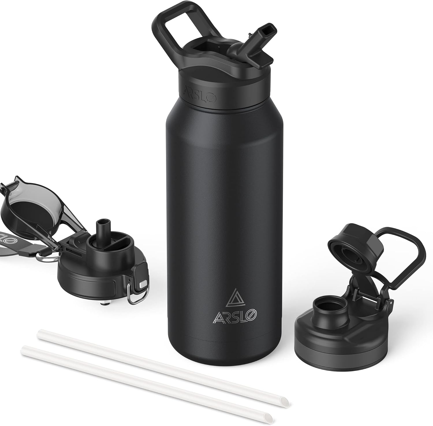 Arslo 40 Oz Mens Water Jug Stainless Steel Insulated Sport Water Bottle With Straw