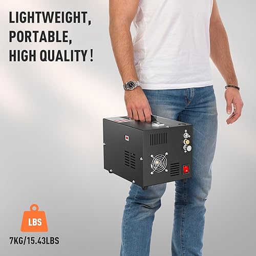 Miniatura 5 de Compresor de aire PCP, compresor de tanque de buceo de 4500PSI30Mpa, compresor de pistola de aire PCP DC12VAC120V parada manual, bomba de compresor