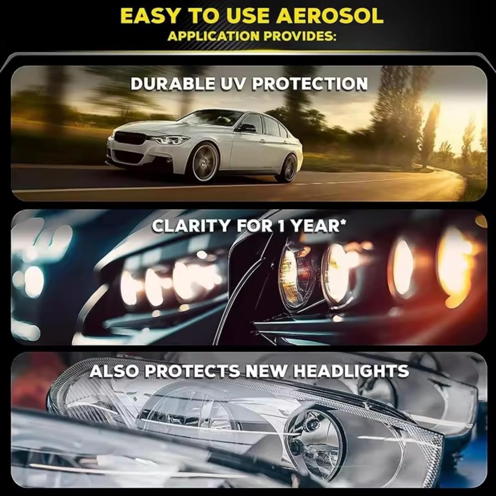 Générique Car Headlight Renovator Spray, Car Headlight Polish Kit, Opaque Car Headlight Cleaner for Yellowing, Blurring and Scratches and Scratches