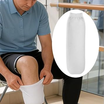 predolo Prosthetic Sock Amputee Stump Sock Silicone Gel Limb Protection Sleeve Thickened Breathable Comfortable Abrasion Resistant Elastic Soft for, L