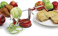 Vista 1 de Norpro Apple Master-Apple, papa, parer, rebanador y descorazonador con base al vacío y abrazadera, rojo