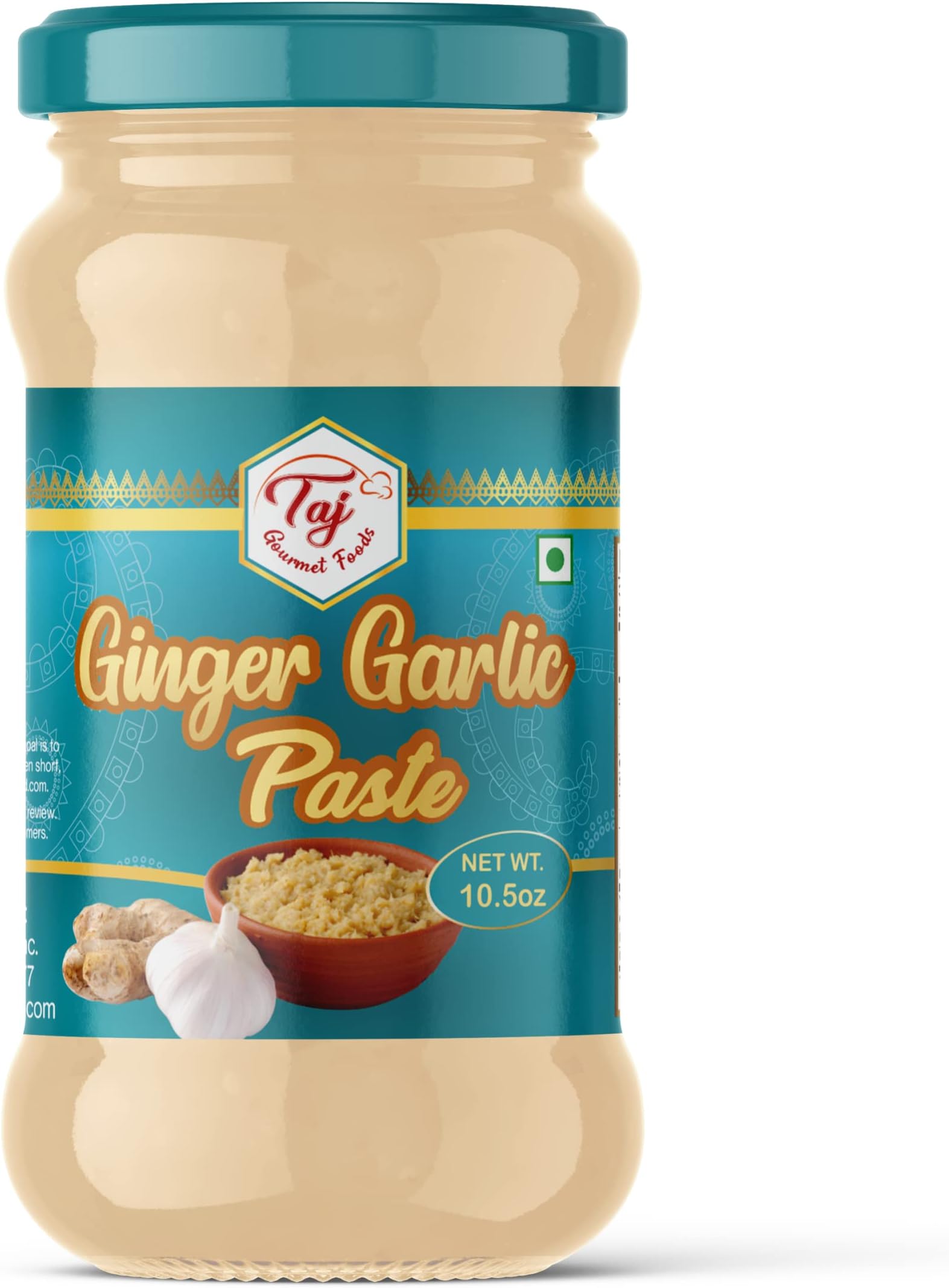TAJ Ginger Garlic Paste | Fresh Ginger Garlic Cooking Paste | 300g (10.5oz)