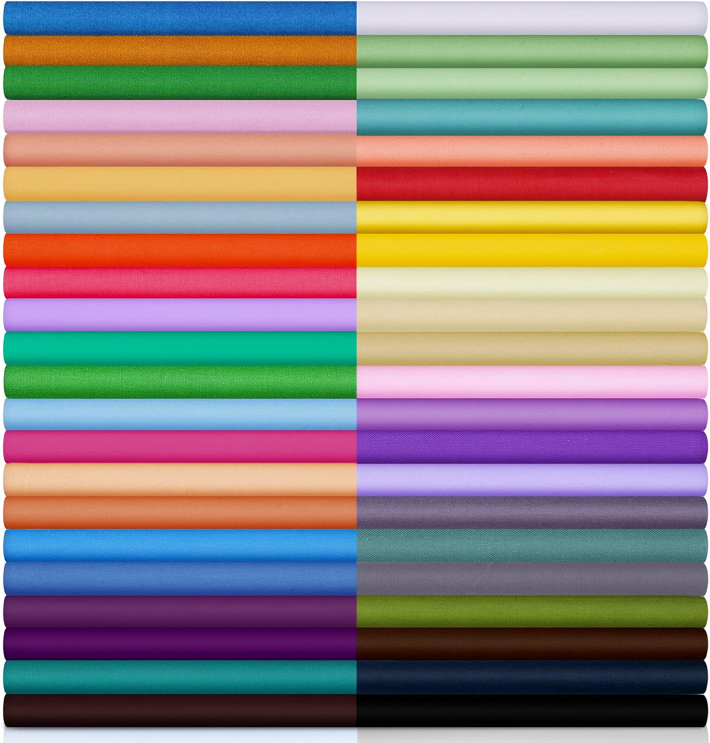 Macarrie 40 Pcs 100% Cotton Fat Quarters Fabric Bundles 10" x 10" Precut Fabric Quilting Patchwork Multicolor Squares Sewing Supplies Scrap Swatches Bulk for DIY Craft Cloths Handmade Color Analysis