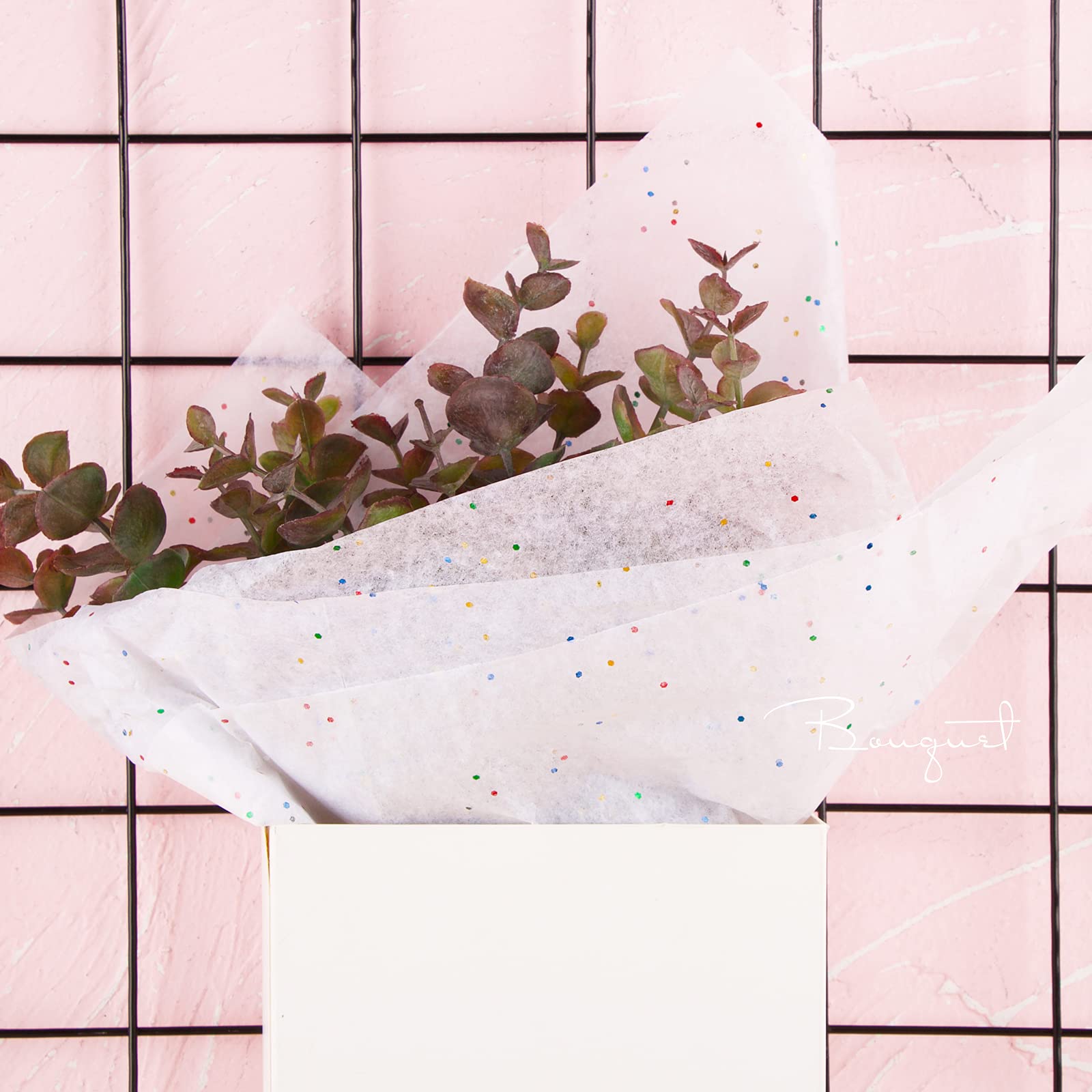 KINBOM 30pcs 35x50cm Feuilles De Papier De Soie Or Papillon, Papier De Soie Emballage Pour Noël Mariage Fête D'Anniversaire Baby Showers Bricolage Arts (Fond Blanc