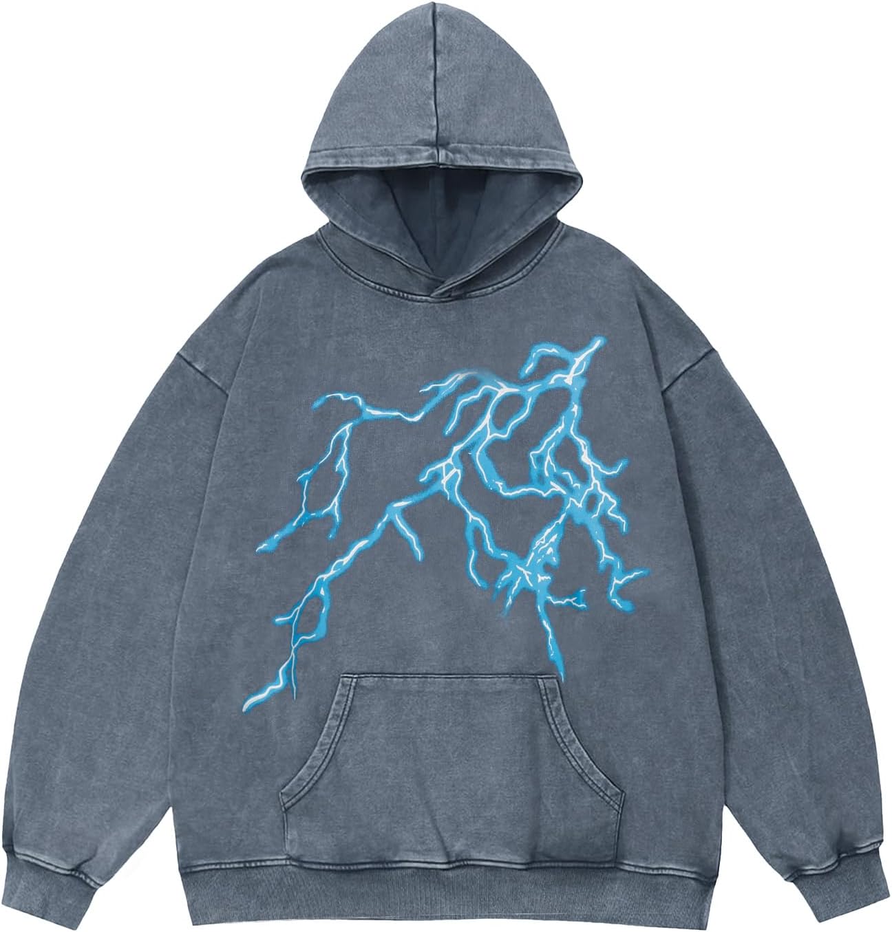 Vamtac Mens Graphic Hoodies Acid Washed Cotton Hooded Sweatshirt Oversized Baggy Hoodie Casual Y2k Streetwear