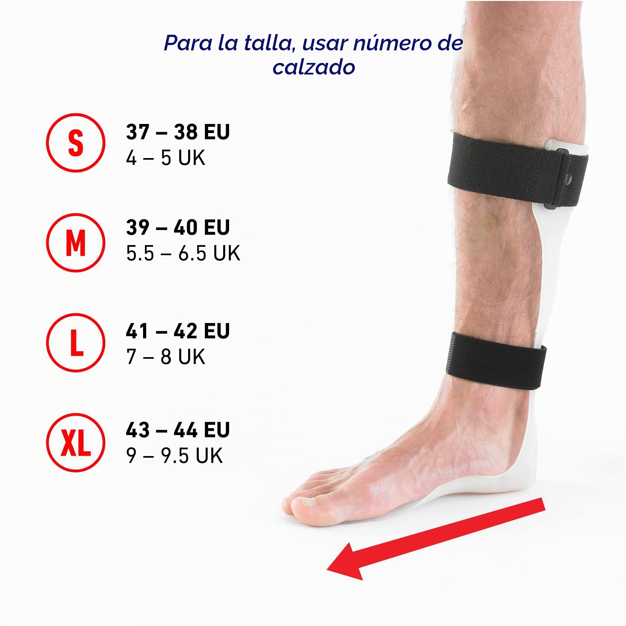 Neo G Órtesis de Tobillo Réflex/Pie caído - Talla XL - Izquierda - Calidad de Grado Médico, correas ajustables. Ayuda a estabilizar el tobillo y aliviar la tensión - Unisex