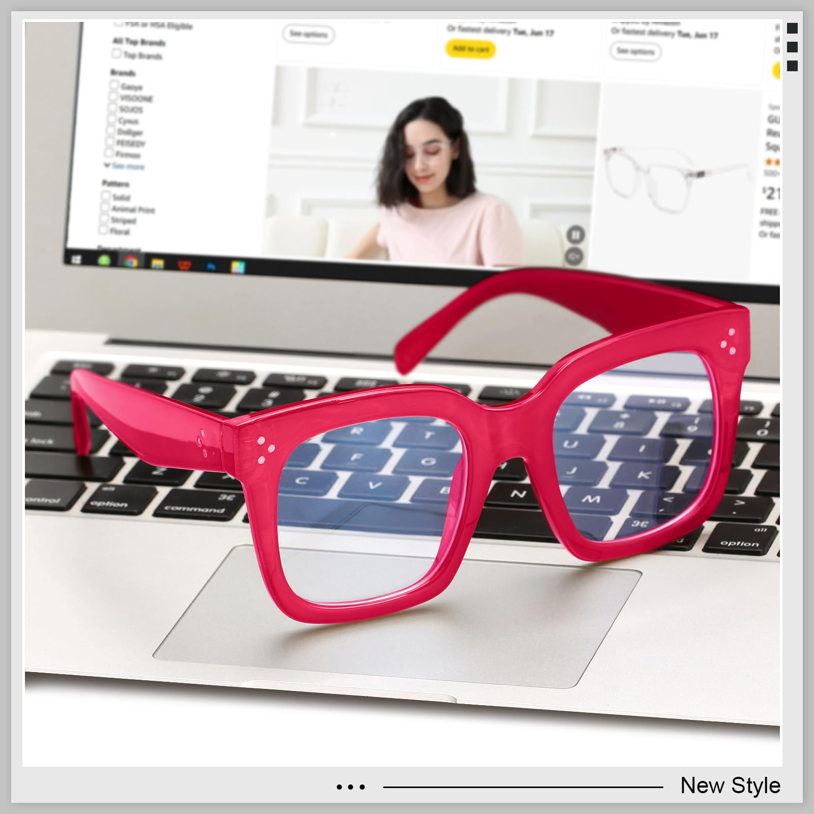 Opresized Lunettes de blocage de la lumière bleue pour homme et femme - Lunettes rétro carrées pour ordinateur et TV - Anti-fatigue oculaire