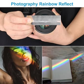 PATIKIL 150mm/6 Inch Triangular Prism, 2 Pack Glass Optical Crystal Rainbow Prism for Photography Physics Lights Taking Photo, Clear