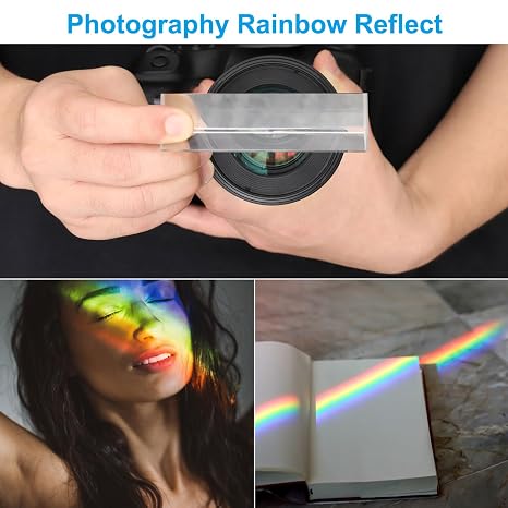 PATIKIL 150mm/6 Inch Triangular Prism, 2 Pack Glass Optical Crystal Rainbow Prism for Photography Physics Lights Taking Photo, Clear