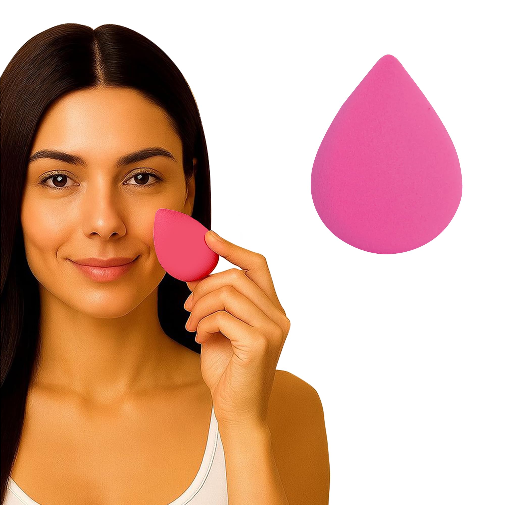 GUBB Professional Makeup Sponge Beauty Blender - Soft, Easy-to-Hold Pink Sponge for Effortless Makeup Blending - Ideal for Women, Suitable for All Skin Types - Achieve Flawless Makeup Application with Style