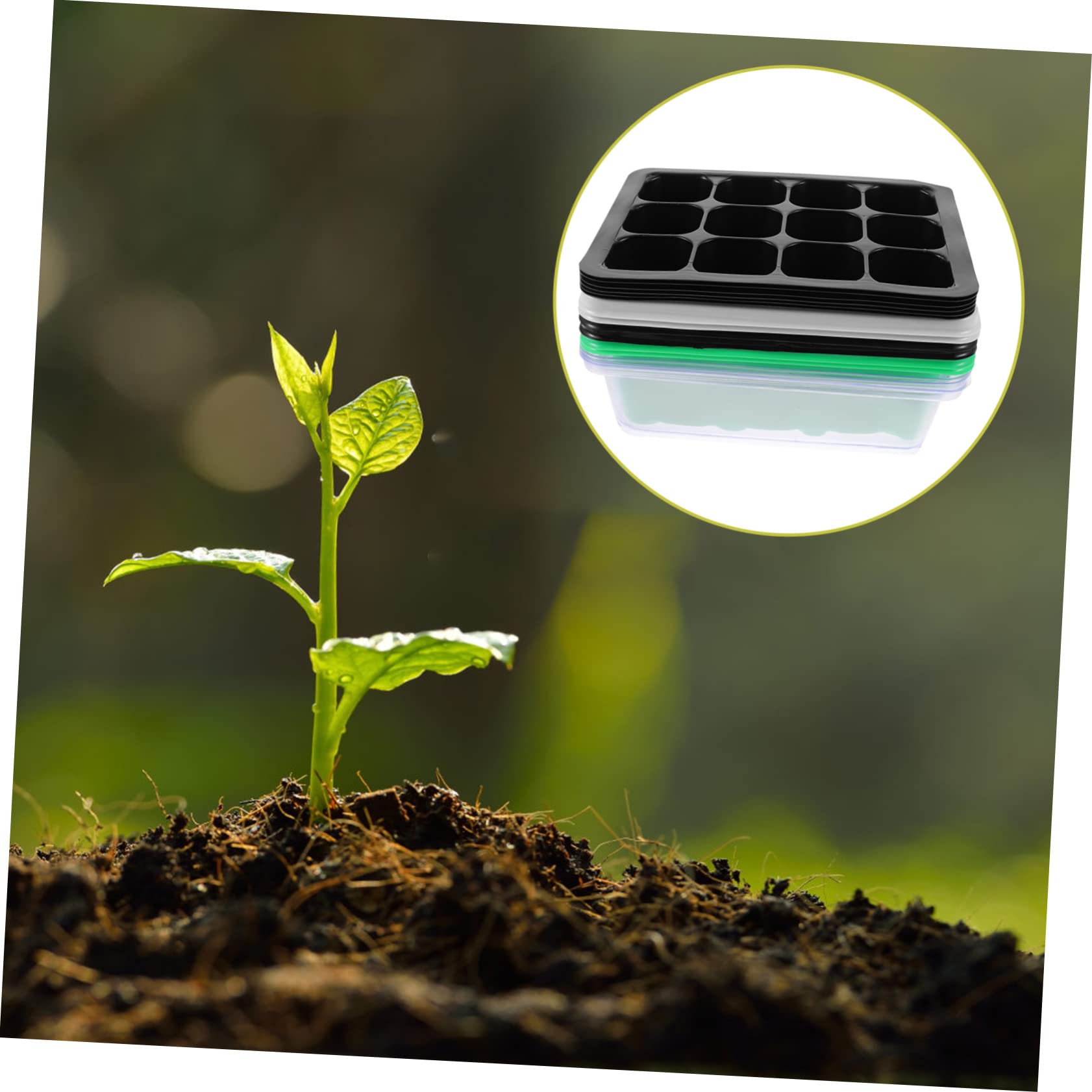 Sosoport 4 Ensembles Boîte À Semis Coffret Jardinage Bac De Culture Conteneur De Démarrage Bac De Plantation Plateaux De Culture De Légumes Accessoire De Plantation Plastique 6 Pièces * 4