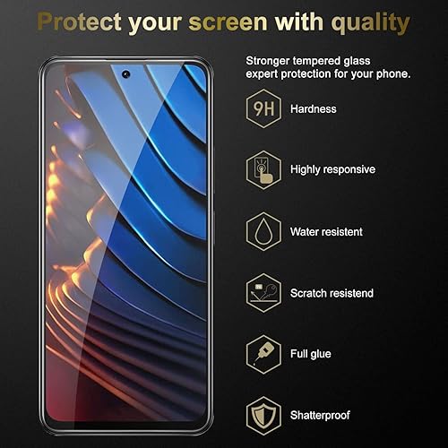 Miniatura 2 de 3 películas de armadura compatibles con Xiaomi POCO X3 GT - Película protectora de alta transparencia - Paquete de 3 protectores de pantalla