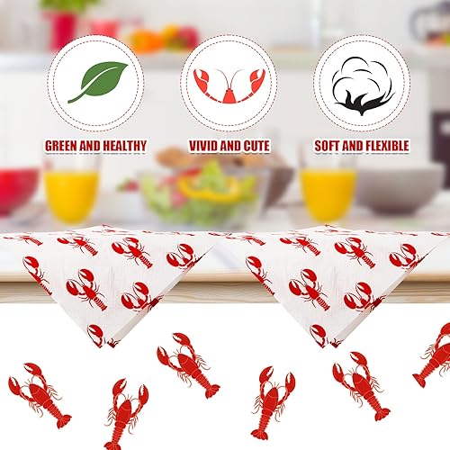 Miniatura 3 de 100 servilletas de langosta desechables de 2 capas de cangrejo de cangrejo para cena de verano, picnic, barbacoa, cangrejo, cóctel, servilletas de