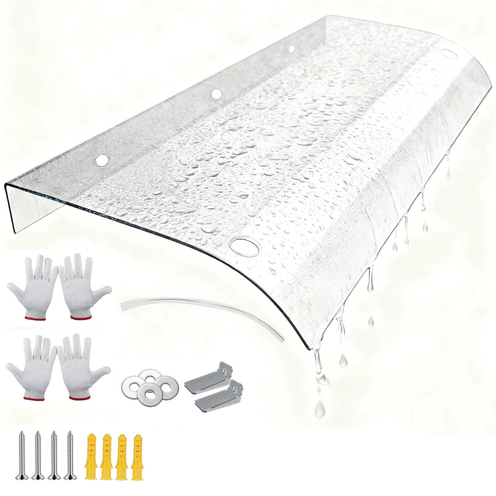 GJMSSMY Outdoor Door and Window Awning 90cm-400cm, Waterproof UV-Resistant Canopy, Easy Installation, Protective Overhang (C, 40x190cm)