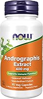 Vista 1 de NOW Foods Suplementos, Extracto de Andrographis 400 mg (Extracto Estandarizado), 90 Cápsulas Vegetales