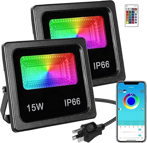 Luces LED de inundación de 150 W que cambian de color, multicolor, iluminación vertical RGB con control remoto, luz de escenario impermeable IP66,