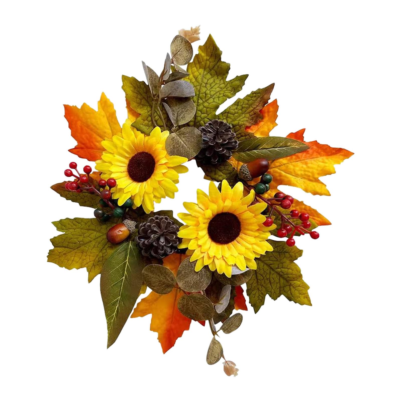 Dekorativer Kranz, Herbst-Erntedank-Halloween-Dekorationen, Herbstkranz für die Verandatür, Herbst-Haustürkranz, Sonnenblumenkranz, Fenster-Wanddekoration