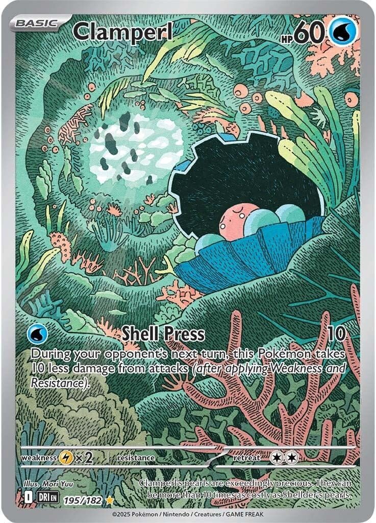 Clamperl 195/182 – Destined Rivals Illustration Rare – Foil Card