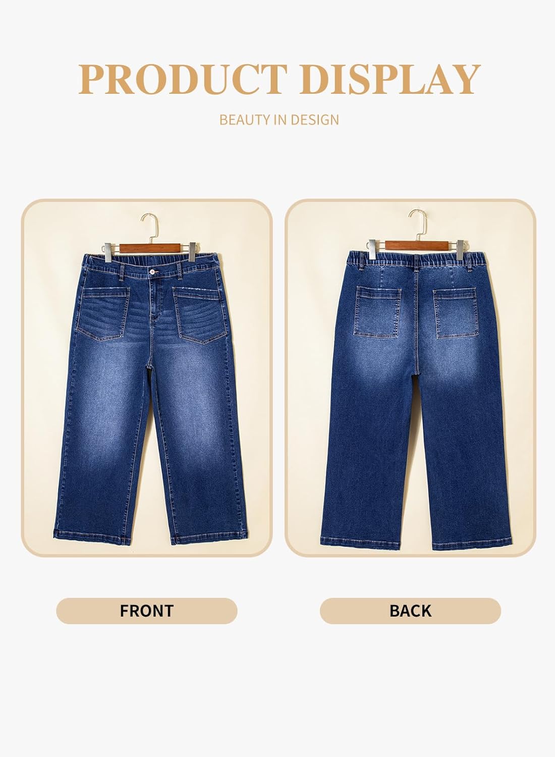 Eytino Plus Size Jeans for Women High Waisted Wide Leg Jeans Trendy Baggy Loose Stretchy Denim Pants with Pockets(1X-5X) - Image 4