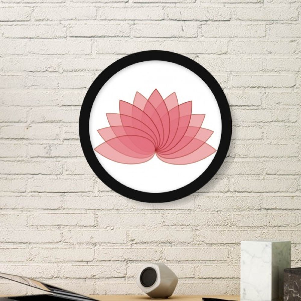 Cadre photo lotus noir rond en bois moyen modèle pour décoration murale