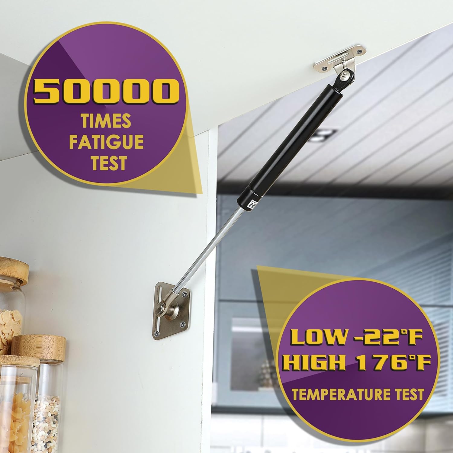 Alise Gas Struts,80N/18lb Gas Strut Springs Shock Lift Support for Truck Tool Box Lids RV Bed Floor Boat Hatch Storage Lid Kitchen Cabinet Cover Door Shed Window Custom Project,10 Inch,Pack of 4