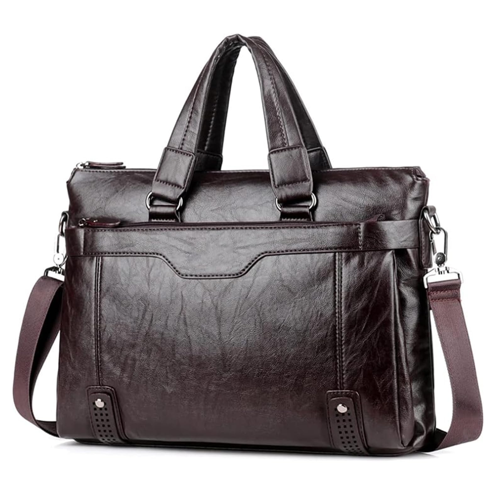 Maletín de piel auténtica para hombre: bolso profesional de negocios para el trabajo