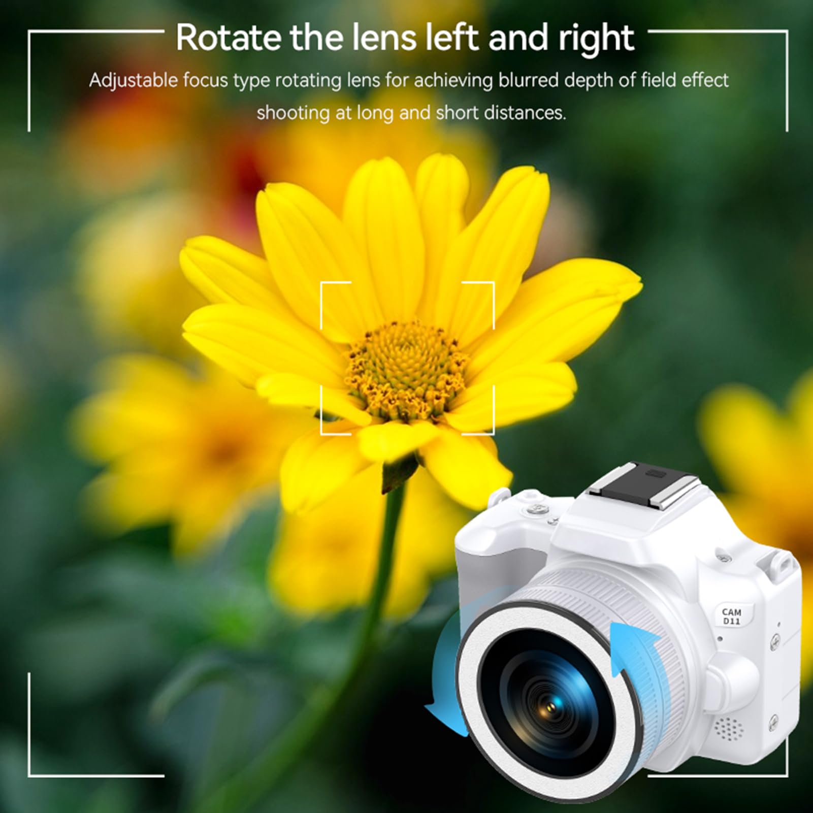 CCYLEZ Camera Digitale 2K, Fotocamera da Vlogging da 48 MP con Zoom 16x, Dual Lente a Schermo da 2,0 Pollici per gli Appassionati di Fotografie Principianti (D11 bianco)
