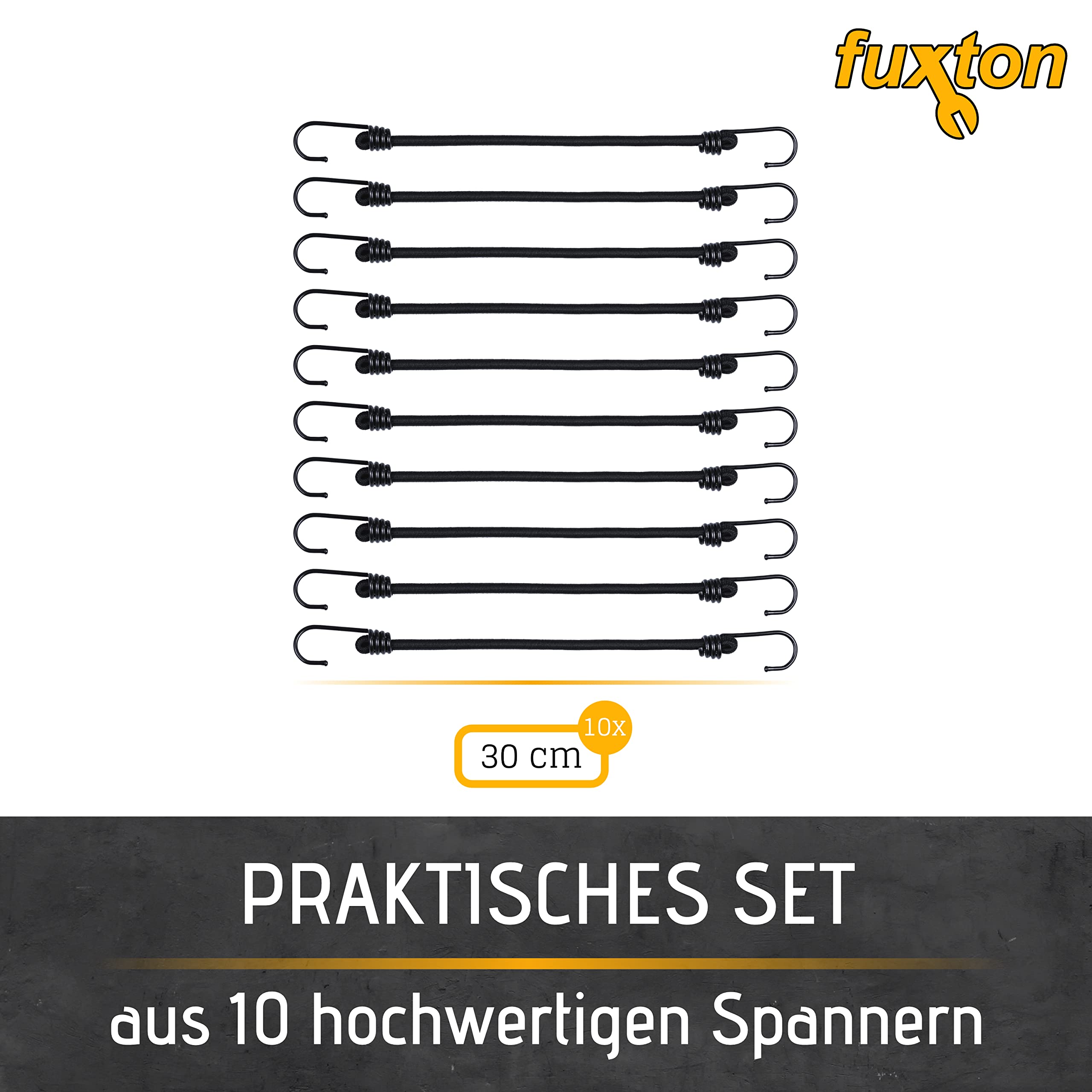 MILYARD Mini-Spanngurte Mit Karabinerhaken – 30,5 Cm, Schwarz, Elastisch, Für Camping & Ladungssicherung