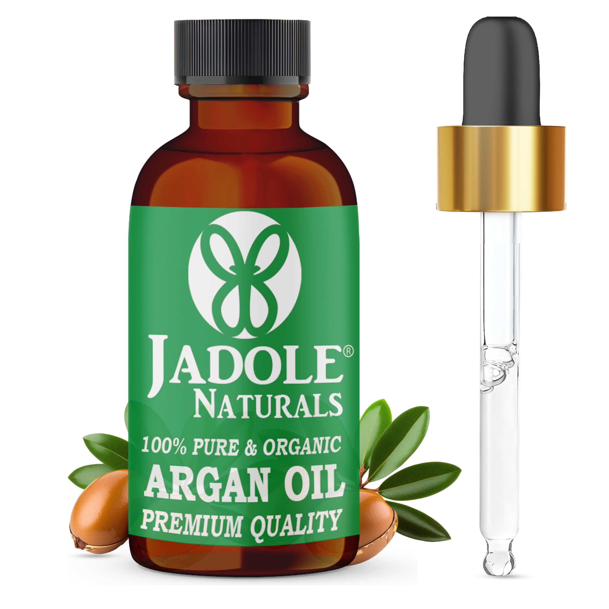 Jadole Naturals Organic Argan Oil 30ml | Hydrates Hair, Skin, Face & Nails | 100% Pure Moroccan Oil for Deep Moisturizing, Frizz Control & Anti-Aging | Strengthens Nails & Boosts Skin Glow