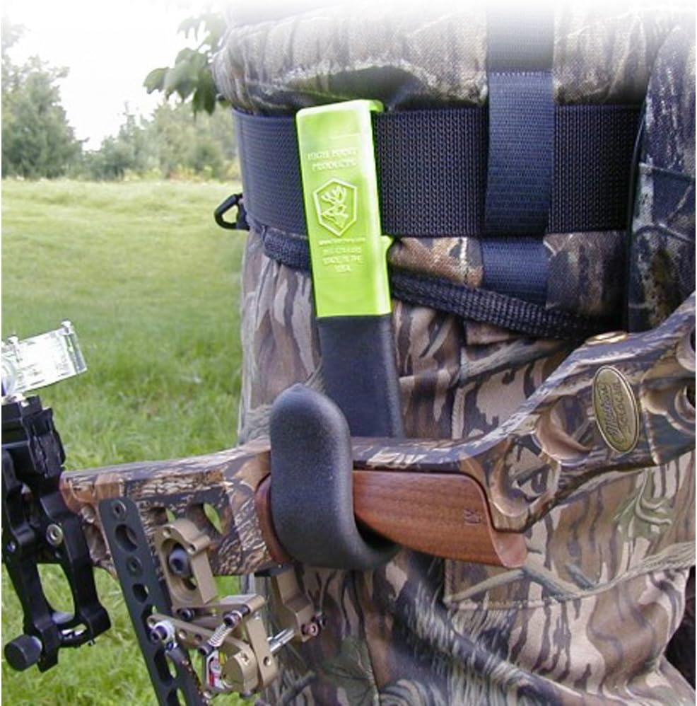 Bow Holster for Belt; Archery Belt Bow Holder for Hunters and 3D Shooters; Attaches to Belt for Hands Free Ground Hunting (Black) (Wide and Narrow Grips Available)