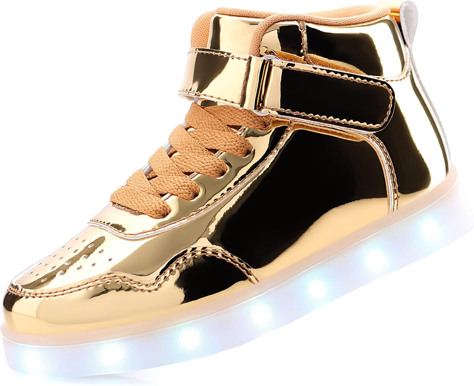 - Kids LED Light Up Shoes, USB Rechargeable High-Top Sneakers, Lightweight Breathable Cool Glowing Luminous Shoes for Christmas Party Halloween Back-to-School Gifts