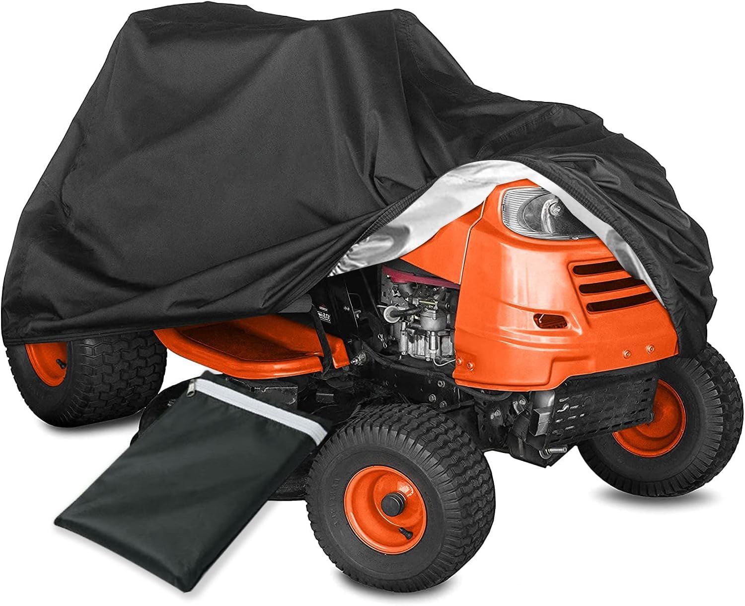 Housse de Tracteur de Jardin, Housse de Tondeuse Tissu Oxford Imperméable Anti-UV Anti-poussière pour Extérieur Jardin Pelouse avec Sac de Stockage(183 x 137 x 117 cm)